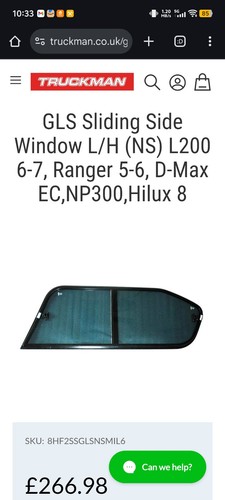 Gls sliding side window - side,